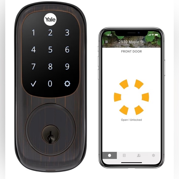 Brushed copper Smart Lock with Smartphone Integration